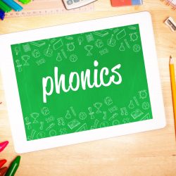 a whiteboard with phonics wrote on it