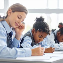 primary 6 pupil completing SEAG practice test