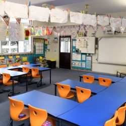 Empty primary school classroom